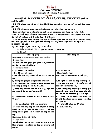 Giáo án Tổng hợp các môn Lớp 3 - Tuần 7 - Năm học 2014-2015 (Bản hay)