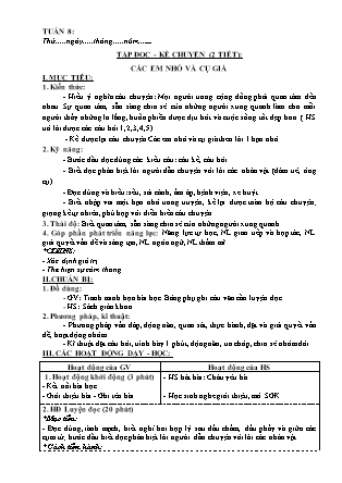 Giáo án Tổng hợp các môn Lớp 3 - Tuần 8 (Bản hay)