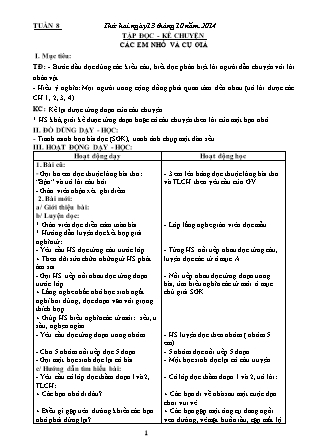 Giáo án Tổng hợp các môn Lớp 3 - Tuần 8 - Năm học 2014-2015