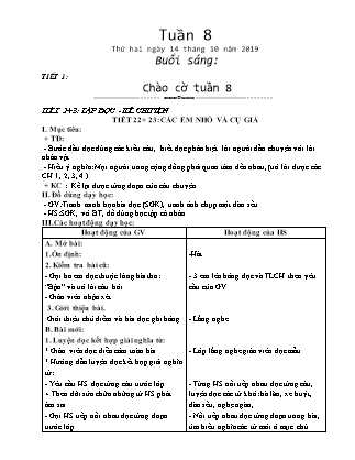 Giáo án Tổng hợp các môn Lớp 3 - Tuần 8 - Năm học 2019-2020 (Bản đẹp)