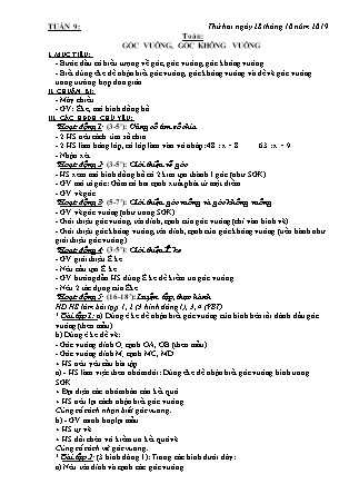 Giáo án Tổng hợp các môn Lớp 3 - Tuần 9 - Năm học 2019-2020