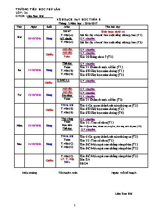 Kế hoạch bài dạy Lớp 3 VNEN - Tuần 8 - Năm học 2016-2017 - Lâm Sơn Hải