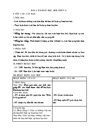 Giáo án Đạo đức Lớp 3 Sách Chân trời sáng tạo - Tuần 7 - Bài 3: Em ham học hỏi (Tiết 3)
