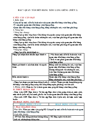 Giáo án Đạo đức Lớp 3 - Tuần 17, Bài 7: Quan tâm đến hàng xóm láng giềng (Tiết 3)