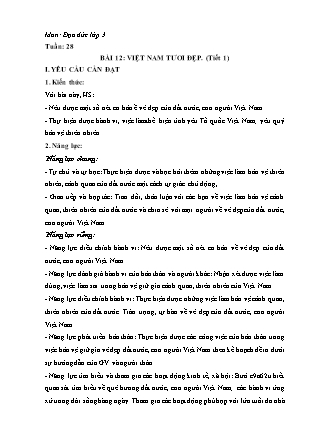 Giáo án Đạo đức Lớp 3 - Tuần 29, Bài 12: Việt Nam tươi đẹp (Tiết 1)