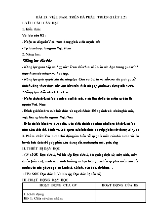 Giáo án Đạo đức Lớp 3 - Tuần 32, Bài 13: Việt Nam trên đà phát triển (Tiết 2)