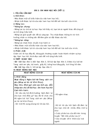 Giáo án Đạo đức Lớp 3 - Tuần 5, Bài 3: Em ham học hỏi (Tiết 1)