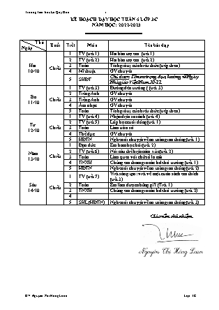 Giáo án điện tử Lớp 3 Sách Chân trời sáng tạo - Tuần 6 - Năm học 2022-2023 - Nguyễn Thị Hồng Loan