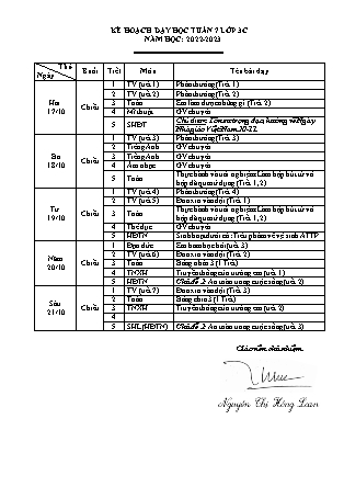 Giáo án điện tử Lớp 3 Sách Chân trời sáng tạo - Tuần 7 - Năm học 2022-2023 - Nguyễn Thị Hồng Loan