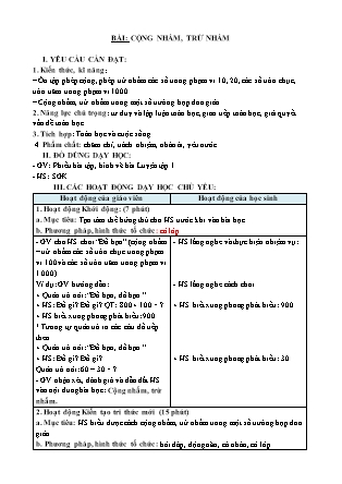 Giáo án Toán Lớp 3 - Bài: Cộng nhẩm, trừ nhẩm