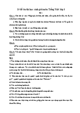 15 Đề ôn thi học sinh giỏi môn Tiếng Việt Lớp 3