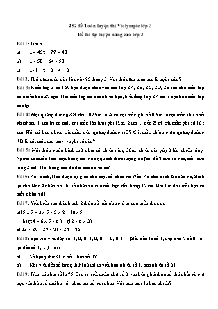 252 Đề luyện thi Violympic môn Toán Lớp 3