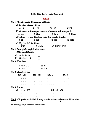 Bộ 36 đề thi môn Toán học kì 1 Lớp 3