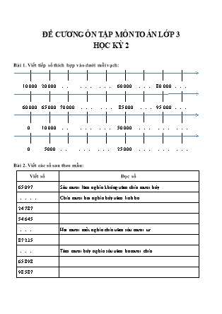 Đề cương ôn tập môn Toán Lớp 3 học kỳ 2