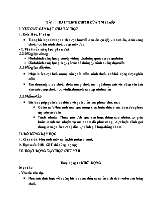 Giáo án môn Tin học Lớp 3 sách Kết nối tri thức - Bài 11: Bài trình chiếu của em (2 tiết )