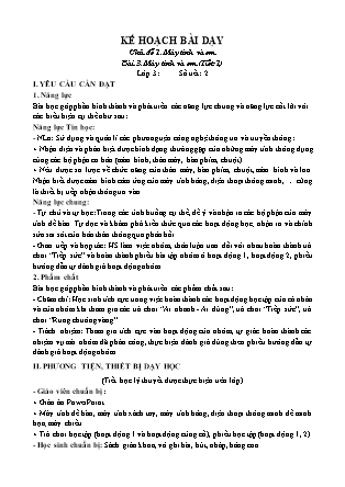 Giáo án môn Tin học Lớp 3 sách Kết nối tri thức - Bài 3: Máy tính và em (Tiết 1)