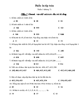 Tổng hợp bài tập Toán nâng cao Lớp 3