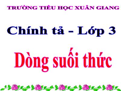 Bài giảng Tiếng Việt 3 - Chính tả (Nghe viết): Dòng suối thức - NH 2021-2022 (GV: Nguyễn Thị Hằng)