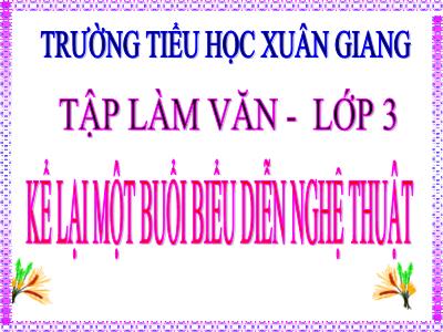 Bài giảng Tiếng Việt 3 - Tập làm văn: Kể lại một buổi biểu diễn nghệ thuật - NH 2021-2022 (GV: Nguyễn Thị Hằng)