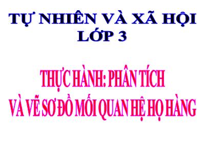 Bài giảng TNXH 3 - Bài 21+22: Thực hành: Phân tích và vẽ sơ đồ mối quan hệ họ hàng - NH 2021-2022 (GV: Nguyễn Thị Hằng)