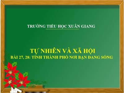Bài giảng TNXH 3 - Bài 27+28: Tỉnh Thành phố nơi bạn đang sống - NH 2021-2022