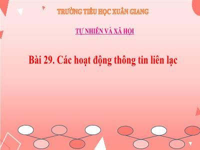 Bài giảng TNXH 3 - Bài 29: Các hoạt động thông tin liên lạc - NH 2021-2022