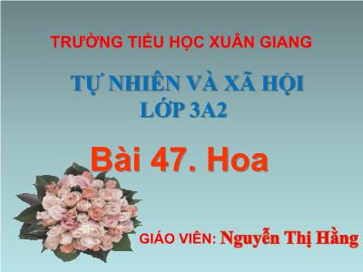 Bài giảng TNXH 3 - Bài 47: Hoa - NH 2021-2022 (GV: Nguyễn Thị Hằng)