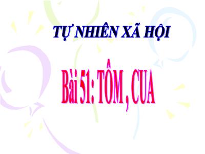 Bài giảng TNXH 3 - Bài 51: Tôm, cua - NH 2021-2022 (GV: Nguyễn Thị Hằng)