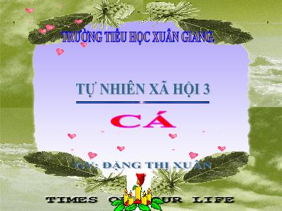 Bài giảng TNXH 3 - Bài: Cá - NH 2021-2022 (GV: Đặng Thị Xuân)