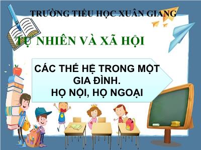 Bài giảng TNXH 3 - Bài: Các thế hệ trong một gia đình. Họ nội, họ ngoại - NH 2021-2022