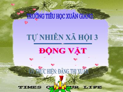 Bài giảng TNXH 3 - Bài: Động vật - NH 2021-2022 (GV: Đặng Thị Xuân)