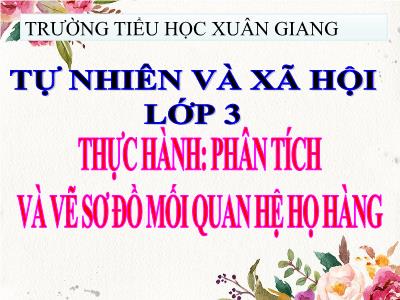 Bài giảng TNXH 3 - Thực hành: Phân tích và vẽ sơ đồ mối qua hệ họ hàng - NH 2021-2022