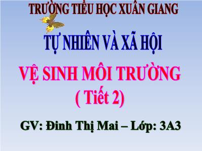Bài giảng TNXH 3 - Tuần 19, Bài 37: Vệ sinh môi trường (Tiết 2) - NH 2021-2022 (GV: Đinh Thị Mai)