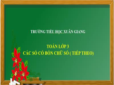 Bài giảng Toán 3 - Bài: Các số có bốn chữ số (Tiếp theo) - NH 2021-2022 (GV: Nguyễn Thị Hằng)