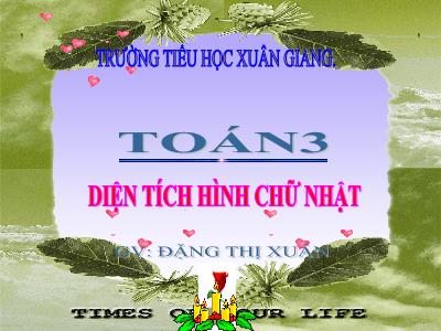 Bài giảng Toán 3 - Bài: Diện tích hình chữ nhật - NH 2021-2022 (GV: Đặng Thị Xuân)