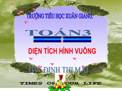 Bài giảng Toán 3 - Bài: Diện tích hình vuông - NH 2021-2022 (GV: Đinh Thị Mai)