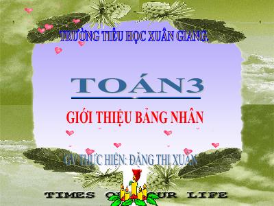 Bài giảng Toán 3 - Bài: Giới thiệu bảng nhân - NH 2021-2022 (GV: Đặng Thị Xuân)