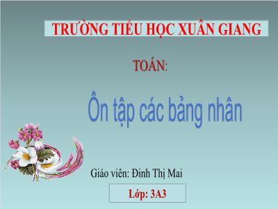 Bài giảng Toán 3 - Bài: Ôn tập các bảng nhân - NH 2021-2022 (GV: Đinh Thị Mai)