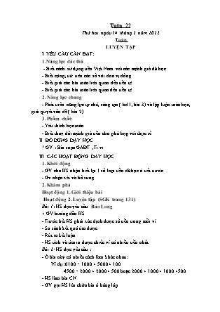 Giáo án Giảng dạy Lớp 3 - Tuần 22 NH 2022-2023 (GV: Nguyễn Thị Hằng)