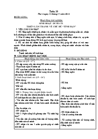 Kế hoạch bài dạy Lớp 3 - Tuần 10 NH 2022-2023 (GV: Hoàng Thị Thủy)