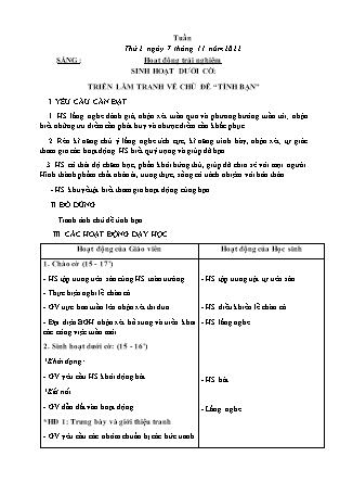 Kế hoạch bài dạy Lớp 3 - Tuần 10 NH 2022-2023 (GV: Nguyễn Thị Loan)