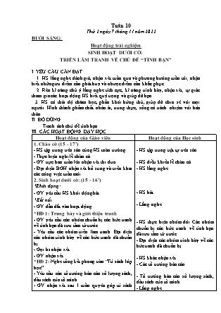 Kế hoạch bài dạy Lớp 3 - Tuần 10 (Tiếp) NH 2022-2023 (GV: Nguyễn Thị Hằng)