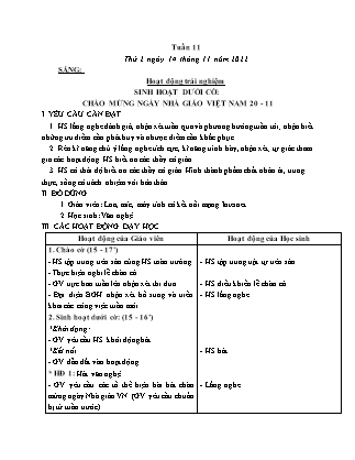 Kế hoạch bài dạy Lớp 3 - Tuần 11 NH 2022-2023 (GV: Đặng Thị Mến)