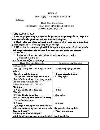 Kế hoạch bài dạy Lớp 3 - Tuần 12 NH 2022-2023 (GV: Đặng Thị Mến)
