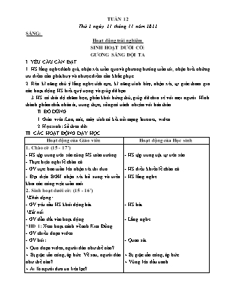 Kế hoạch bài dạy Lớp 3 - Tuần 12 NH 2022-2023 (GV: Hoàng Thị Thủy)
