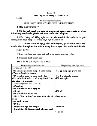 Kế hoạch bài dạy Lớp 3 - Tuần 13 NH 2022-2023 (GV: Đặng Thị Mến)