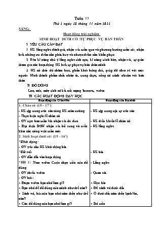 Kế hoạch bài dạy Lớp 3 - Tuần 13 NH 2022-2023 (GV: Hoàng Thị Thủy)