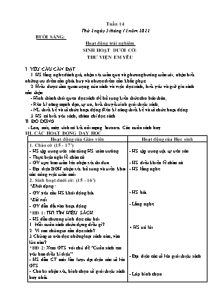 Kế hoạch bài dạy Lớp 3 - Tuần 14 NH 2022-2023 (GV: Đặng Thị Mến)