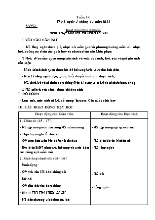 Kế hoạch bài dạy Lớp 3 - Tuần 14 NH 2022-2023 (GV: Nguyễn Thị Loan)