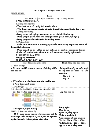 Kế hoạch bài dạy Lớp 3 - Tuần 14 (Tiếp) NH 2022-2023 (GV: Hoàng Thị Thủy)